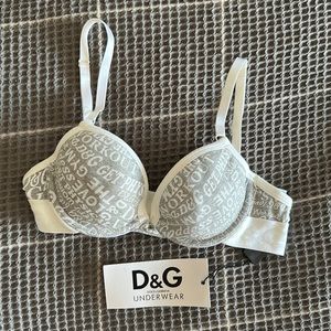 Vintage D&G/Dolce Gabbana white and gray bra